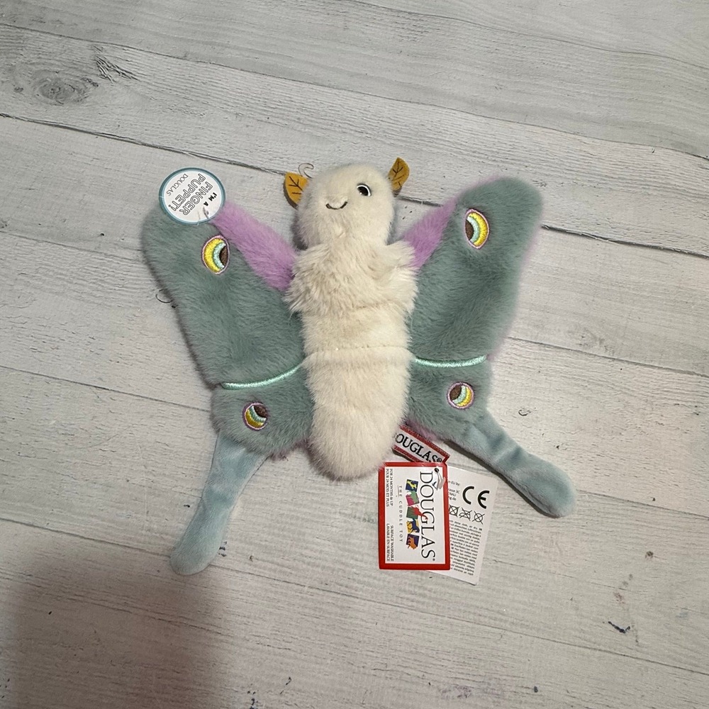Douglas finger puppet plush butterfly NEW